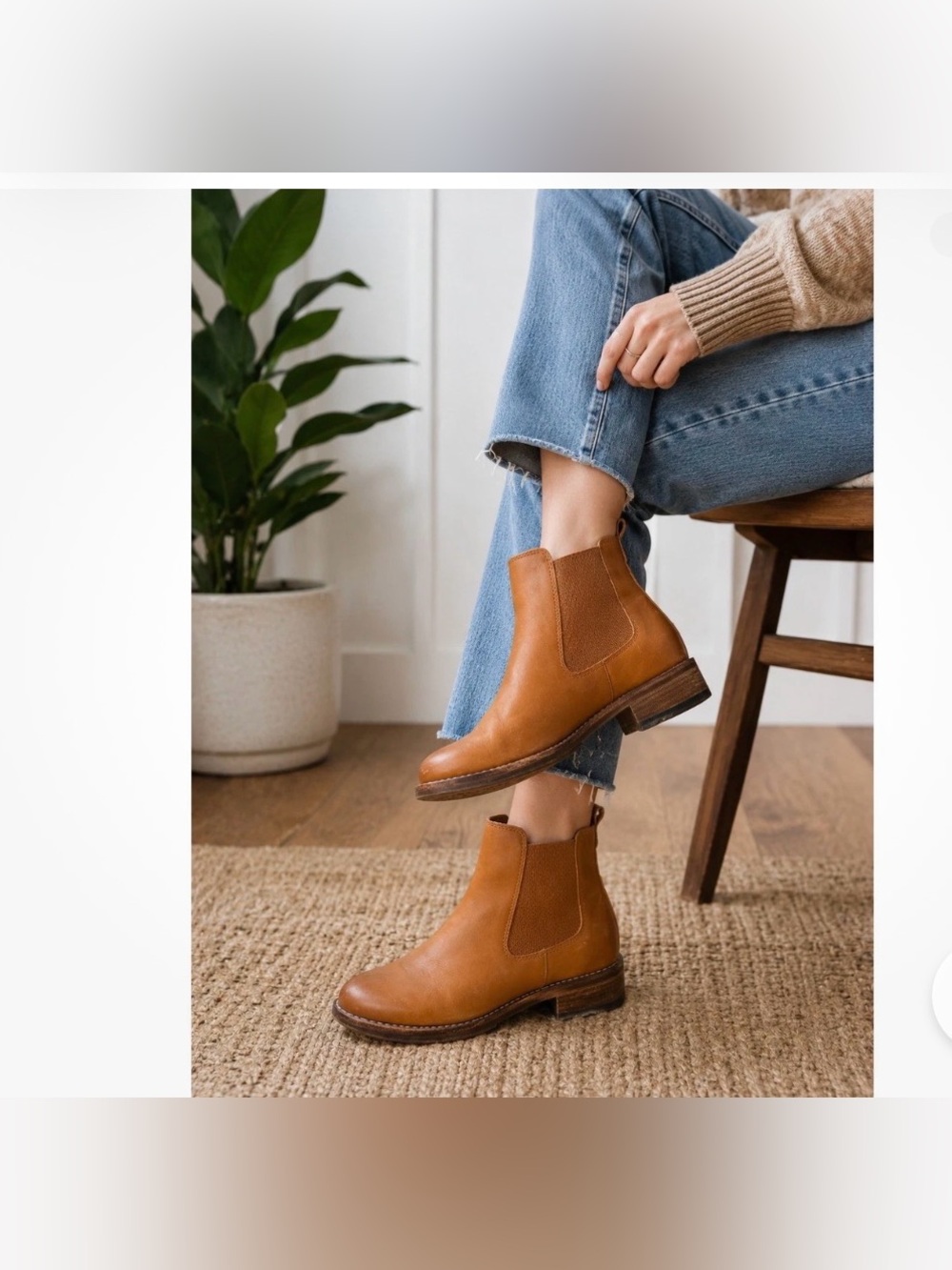 Madewell The Clearly Chelsea Boot in Leather size 6 brown